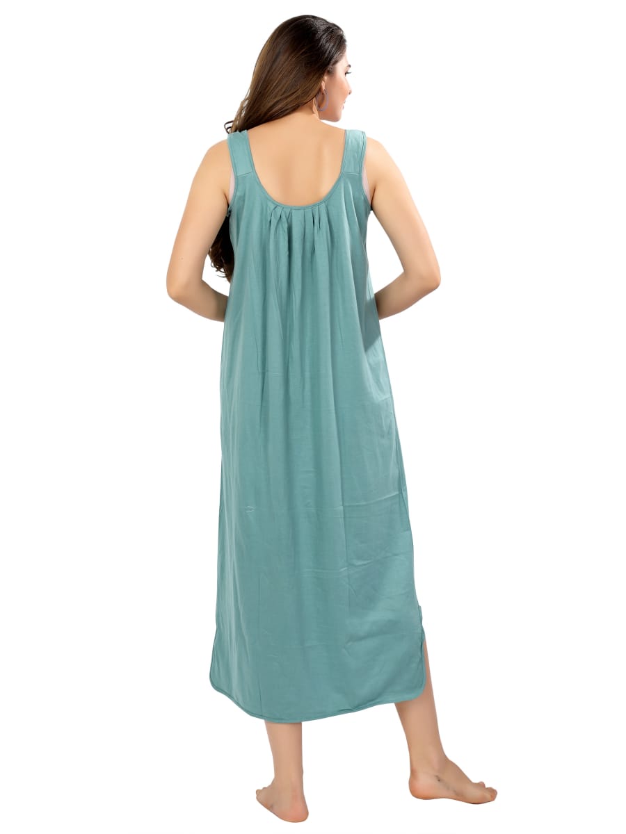Mint Mist Sleeveless Cotton Nighty