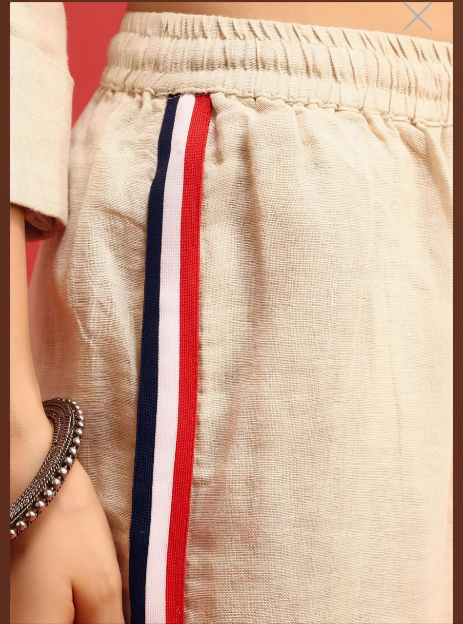 Urban Edge Co-ord Set – Linen Blend with Stripe Detail