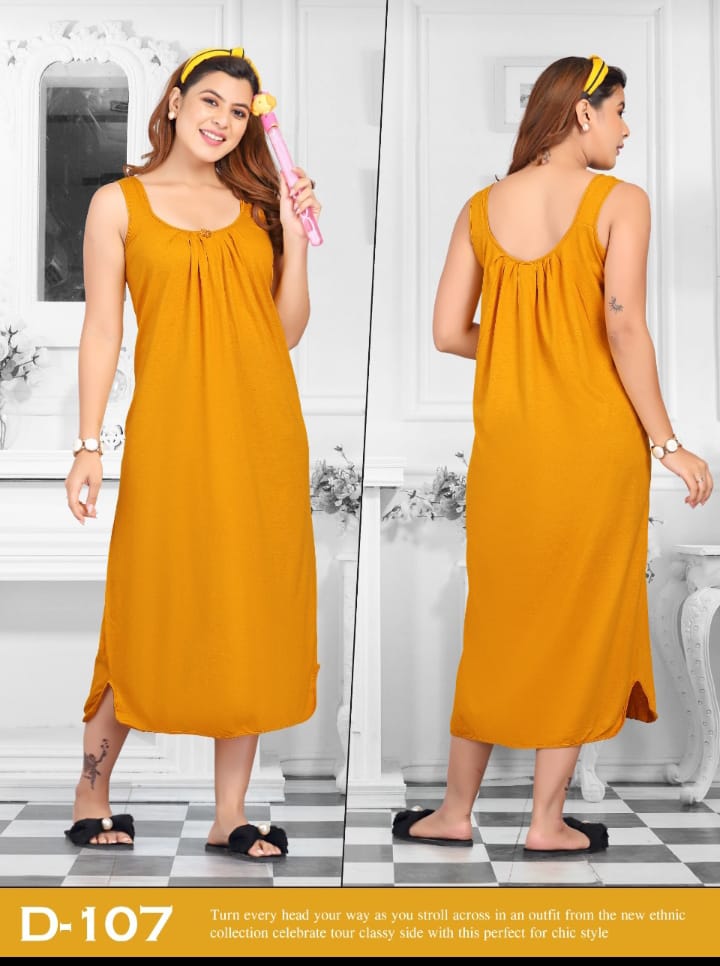 Mustard Relaxed Fit Sleeveless Lounge Dress